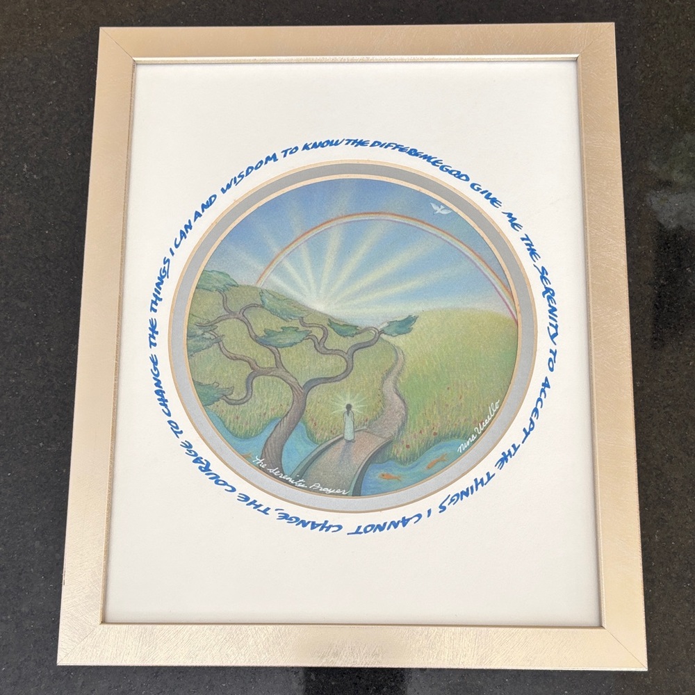 Nina Uccello Handmade Watercolor Serenity Prayer Framed Art Print 8x10 framed